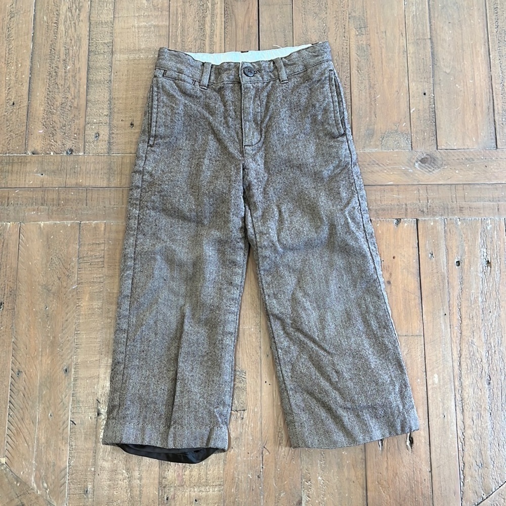 Janie and jack brown herringbone wool blend pants